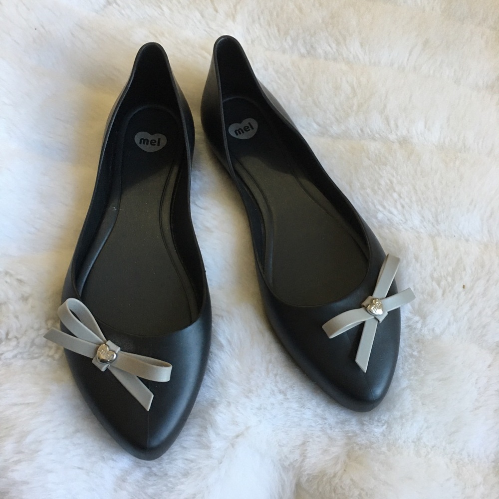 Melissa Dreaming Bow Black Flats 9